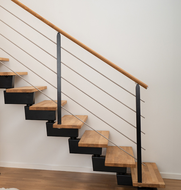 Stair banister DUBAI Design straight flight Black, RAL 9005