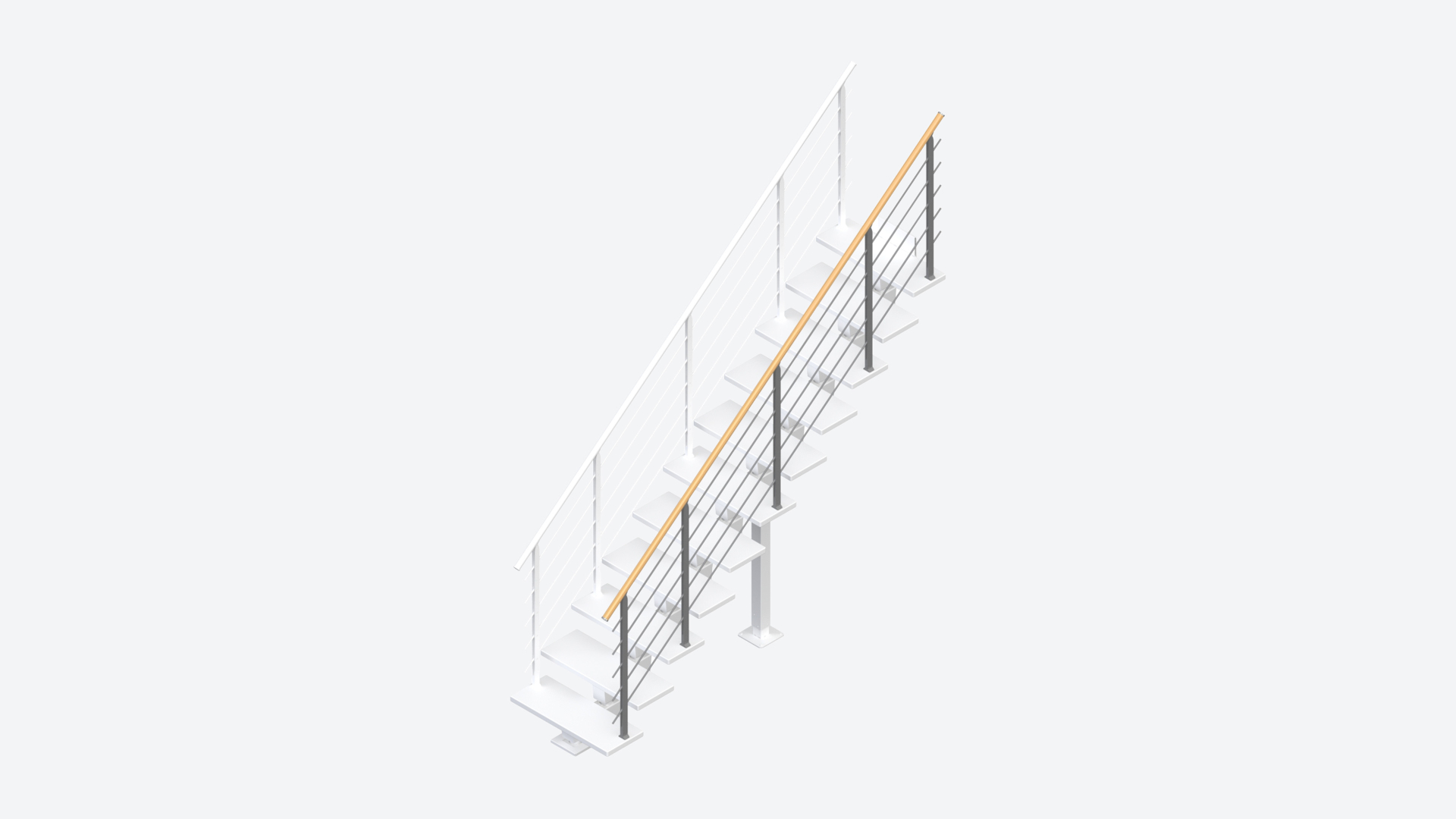 Stair banister DUBAI Design straight flight Black, RAL 9005