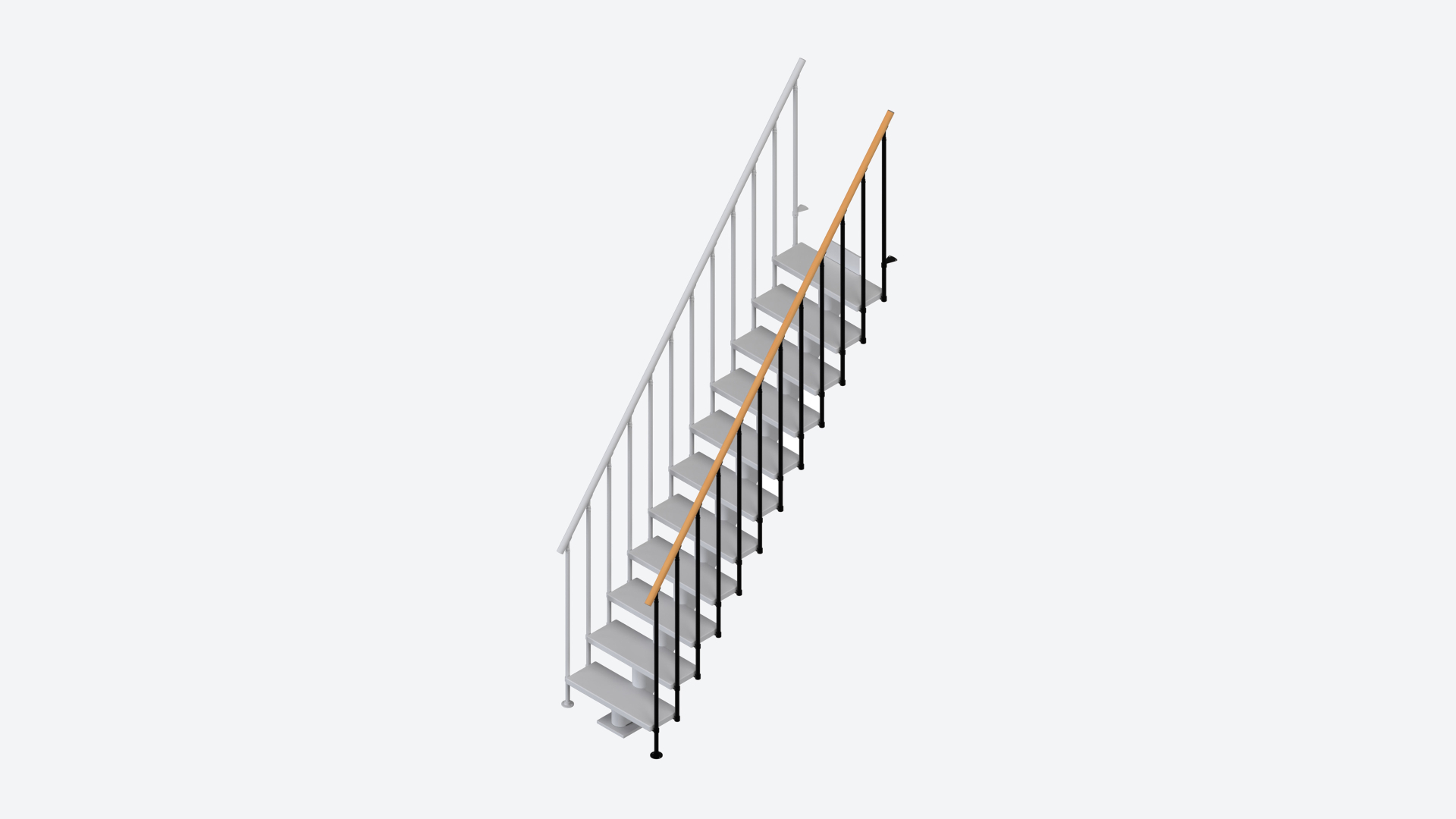 Additional staircase banister CLASSIC 2 Black, RAL 9005