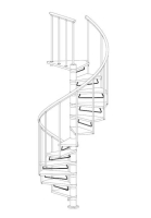 Riser bars for spiral stairs, 12 pcs 